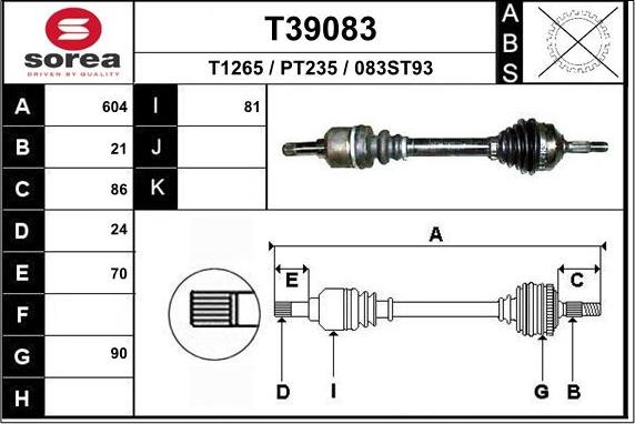 EAI T39083 - Приводний вал avtolavka.club