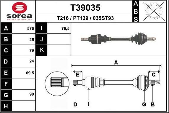 EAI T39035 - Приводний вал avtolavka.club