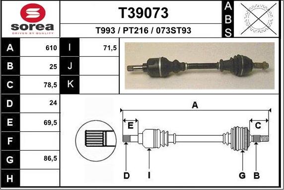 EAI T39073 - Приводний вал avtolavka.club