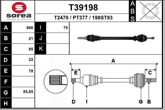 EAI T39198 - Приводний вал avtolavka.club