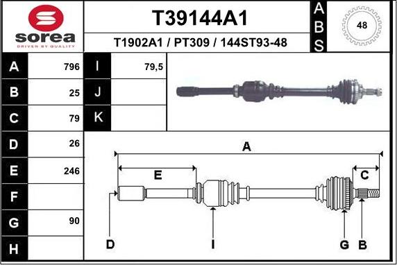 EAI T39144A1 - Приводний вал avtolavka.club