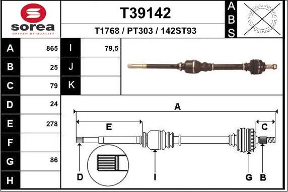 EAI T39142 - Приводний вал avtolavka.club