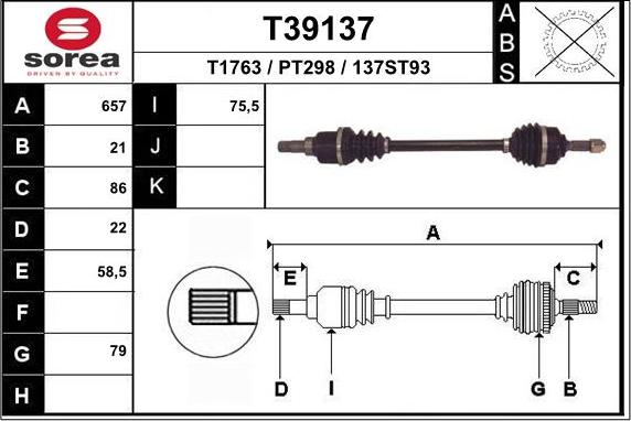 EAI T39137 - Приводний вал avtolavka.club