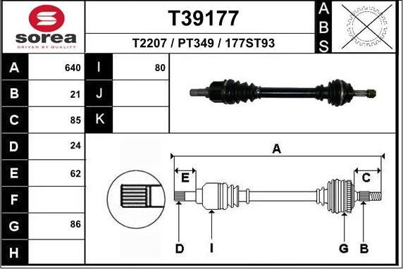 EAI T39177 - Приводний вал avtolavka.club