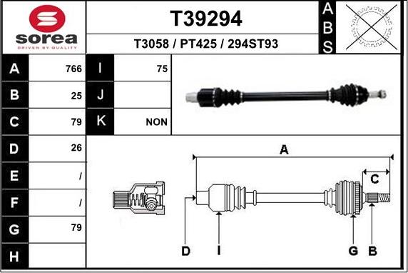 EAI T39294 - Приводний вал avtolavka.club