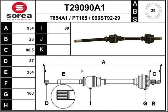 EAI T29090A1 - Приводний вал avtolavka.club