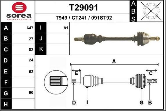 EAI T29091 - Приводний вал avtolavka.club