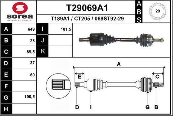 EAI T29069A1 - Приводний вал avtolavka.club