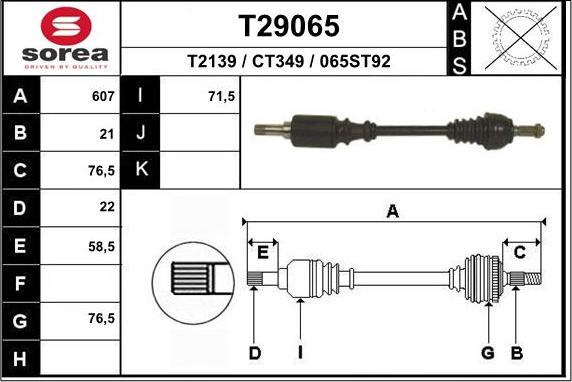 EAI T29065 - Приводний вал avtolavka.club