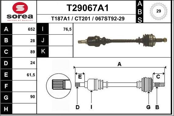 EAI T29067A1 - Приводний вал avtolavka.club