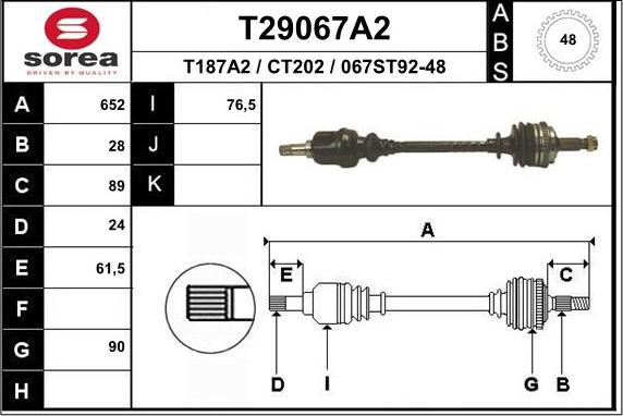 EAI T29067A2 - Приводний вал avtolavka.club