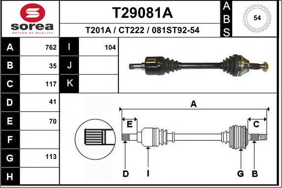 EAI T29081A - Приводний вал avtolavka.club