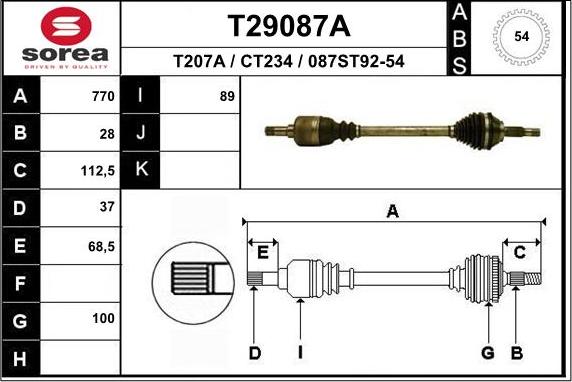 EAI T29087A - Приводний вал avtolavka.club