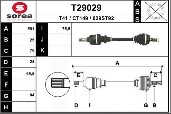 EAI T29029 - Приводний вал avtolavka.club