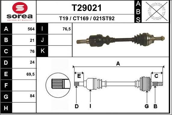 EAI T29021 - Приводний вал avtolavka.club