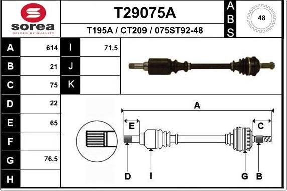 EAI T29075A - Приводний вал avtolavka.club