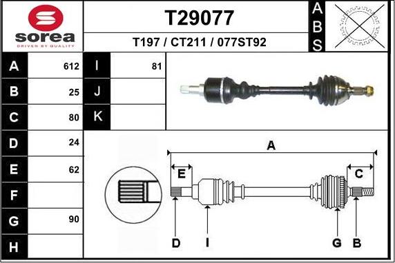 EAI T29077 - Приводний вал avtolavka.club