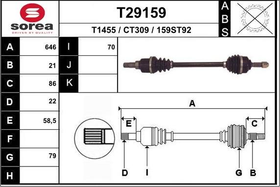 EAI T29159 - Приводний вал avtolavka.club