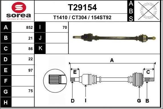 EAI T29154 - Приводний вал avtolavka.club