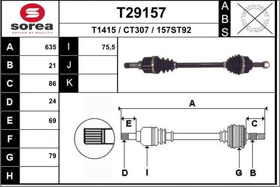 EAI T29157 - Приводний вал avtolavka.club