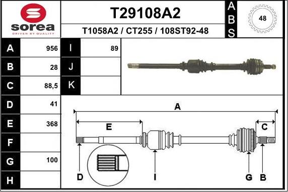 EAI T29108A2 - Приводний вал avtolavka.club