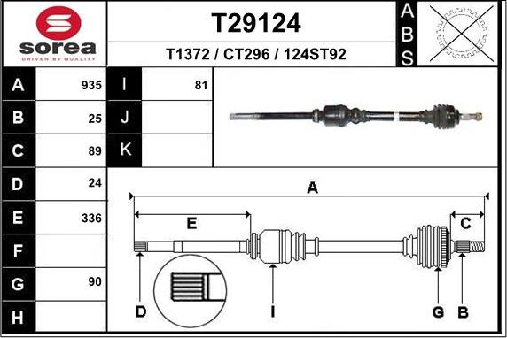 EAI T29124 - Приводний вал avtolavka.club