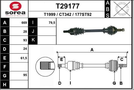 EAI T29177 - Приводний вал avtolavka.club