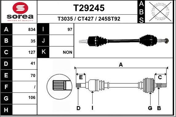 EAI T29245 - Приводний вал avtolavka.club