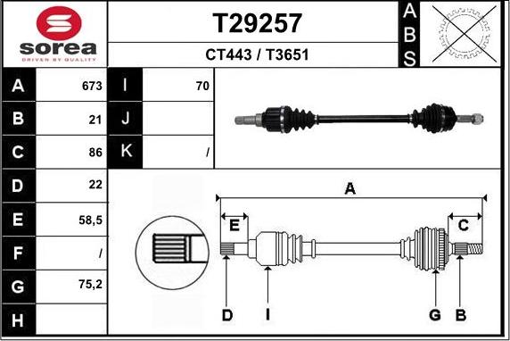 EAI T29257 - Приводний вал avtolavka.club