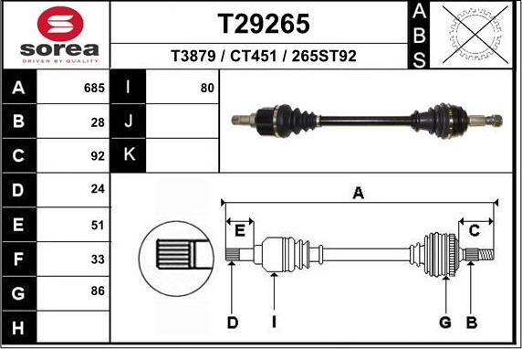 EAI T29265 - Приводний вал avtolavka.club