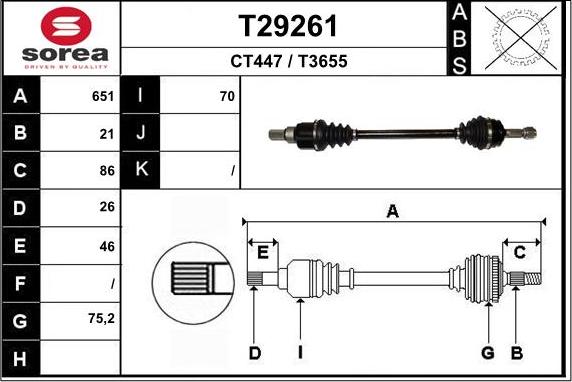 EAI T29261 - Приводний вал avtolavka.club