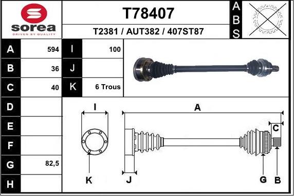 EAI T78407 - Приводний вал avtolavka.club