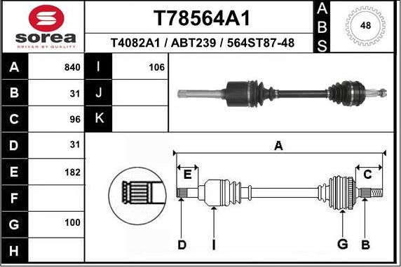 EAI T78564A1 - Приводний вал avtolavka.club