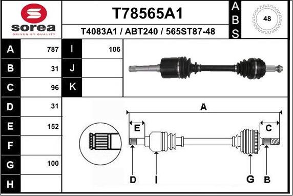 EAI T78565A1 - Приводний вал avtolavka.club