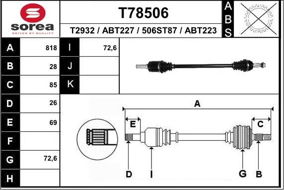 EAI T78506 - Приводний вал avtolavka.club