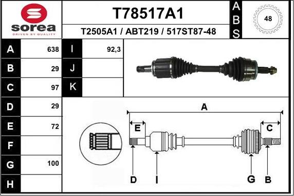 EAI T78517A1 - Приводний вал avtolavka.club