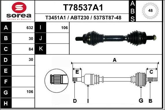 EAI T78537A1 - Приводний вал avtolavka.club