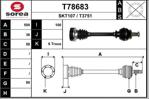 EAI T78683 - Приводний вал avtolavka.club