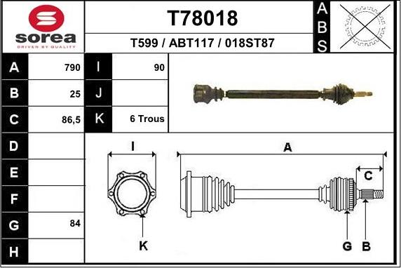 EAI T78018 - Приводний вал avtolavka.club