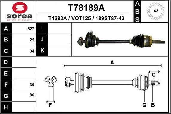 EAI T78189A - Приводний вал avtolavka.club