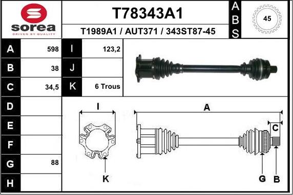 EAI T78343A1 - Приводний вал avtolavka.club