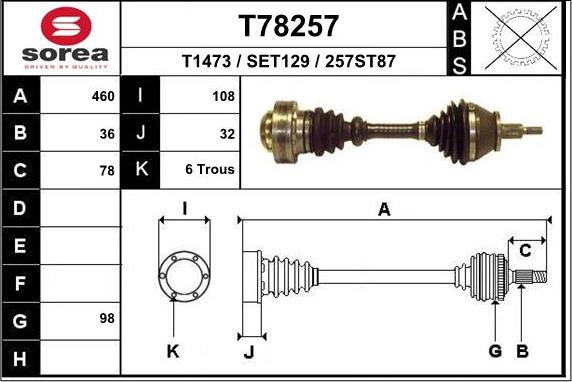 EAI T78257 - Приводний вал avtolavka.club