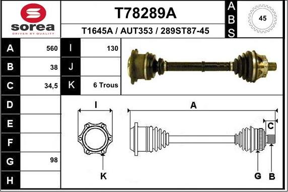 EAI T78289A - Приводний вал avtolavka.club