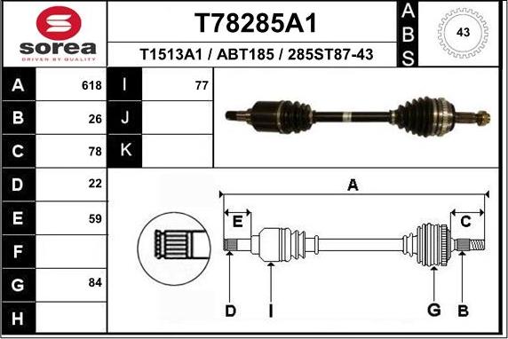 EAI T78285A1 - Приводний вал avtolavka.club