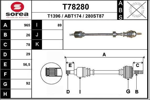 EAI T78280 - Приводний вал avtolavka.club