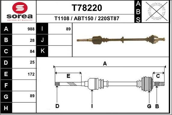 EAI T78220 - Приводний вал avtolavka.club