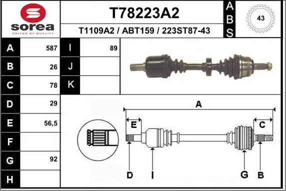 EAI T78223A2 - Приводний вал avtolavka.club