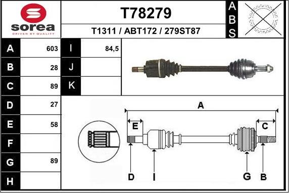 EAI T78279 - Приводний вал avtolavka.club