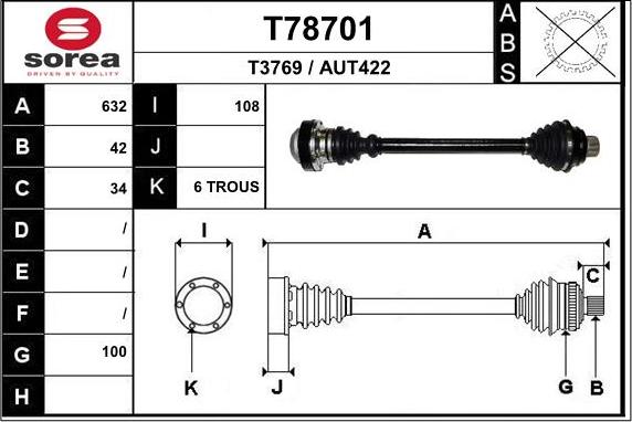 EAI T78701 - Приводний вал avtolavka.club