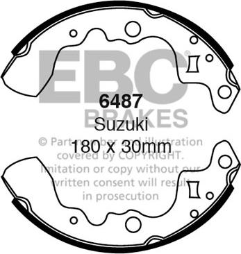 EBC Brakes 6487 - Комплект гальм, барабанний механізм avtolavka.club